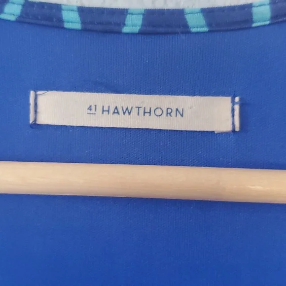 41 Hawthorn Small Blue and Aqua Faux Wrap Dress - Picture 2 of 11